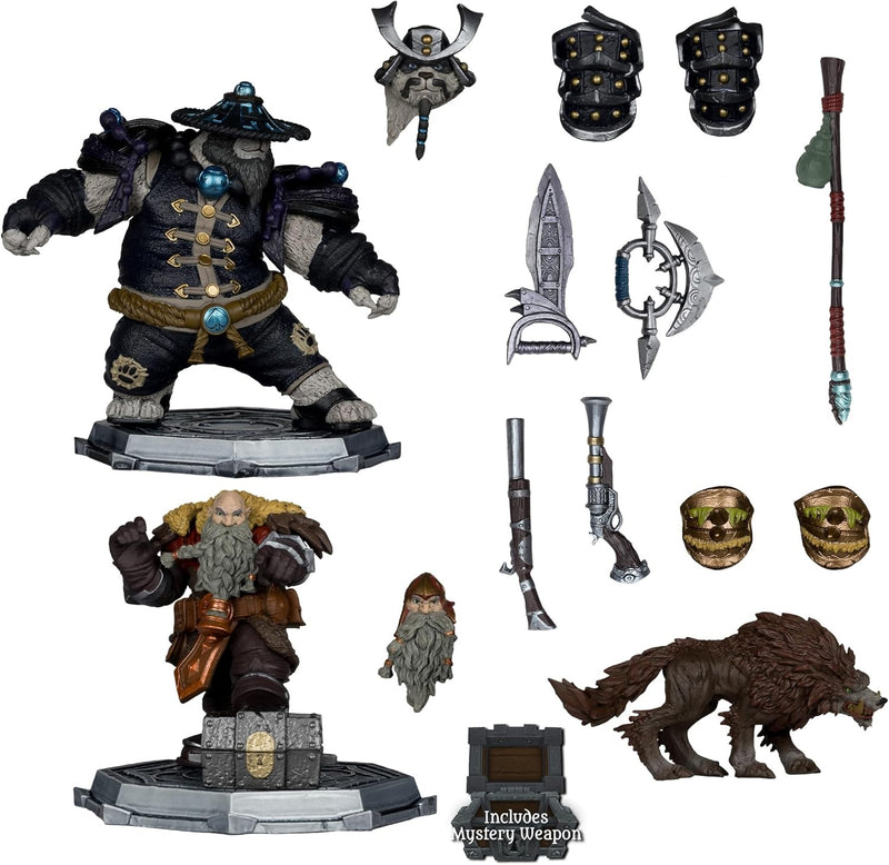 World of Warcraft: Dwarf Hunter Beastmaster/Marksman and Pandaren Monk/Rogue - 2-Pack 1:12 Scale Figure Toys & Games McFarlane Toys