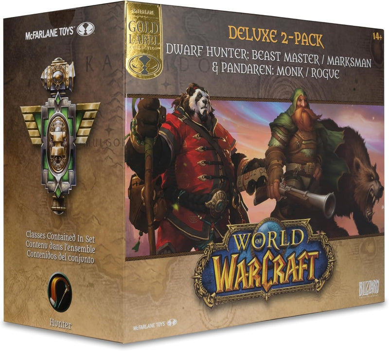 World of Warcraft: Dwarf Hunter Beastmaster/Marksman and Pandaren Monk/Rogue - 2-Pack 1:12 Scale Figure Toys & Games McFarlane Toys