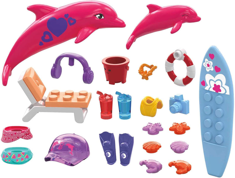 MEGA: Barbie Dolphin Exploration - 121 Piece Building Set Toys & Games Mattel   