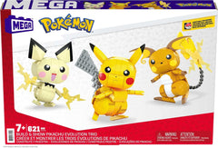 MEGA Construx: Pokemon Build and Show Pikachu Evolution Trio - 621 Piece Building Set Toys & Games Mattel   