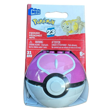 MEGA Pokemon: Series 23 Fidough Love Ball - 31 Piece Building Set Toys & Games Mega Construx