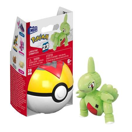 MEGA Pokemon: Series 23 Larvitar Level Ball - 29 Piece Building Set Toys & Games Mega Construx