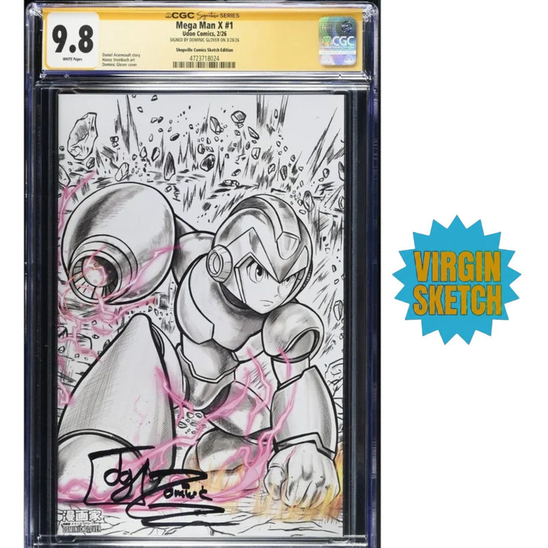 Mega Man X: #1 [Dominic Glover CGC 9.8 Signature Series Shopville Exclusive Sketch] 2026 Comics Udon Entertainment