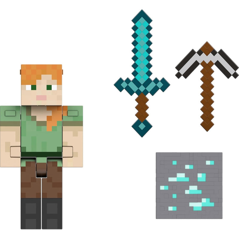 Minecraft Diamond Level: Alex Figure Toys & Games Mattel