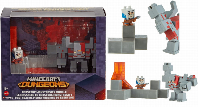 Minecraft Dungeons: Redstone Monstrosity Mangle Mini Battle Box Toys & Games Mattel   