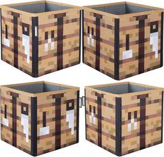 Minecraft Fabric Storage Boxes: Creeper & Crafting Table - 2 Piece 10” Collapsible Home and Hardware Phoenixx