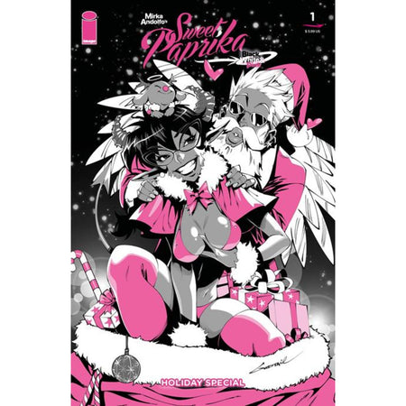 Mirka Andolfos Sweet Paprika Black White & Pink Holiday Special: #1 [Godtail CVR B] 2025 Comics Image Comics
