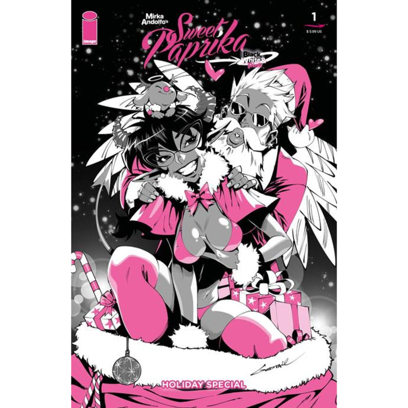 Mirka Andolfos Sweet Paprika Black White & Pink Holiday Special: #1 [Godtail CVR B] 2025 Comics Image Comics