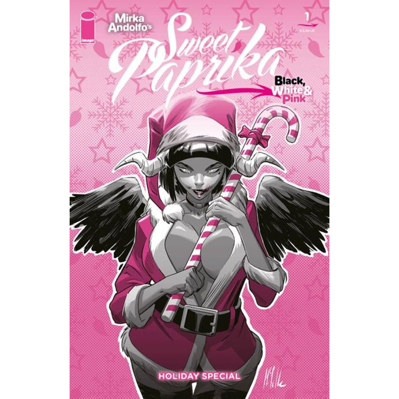 Mirka Andolfos Sweet Paprika Black White & Pink Holiday Special: #1 [Marco Failla CVR D] 2025 Comics Image Comics