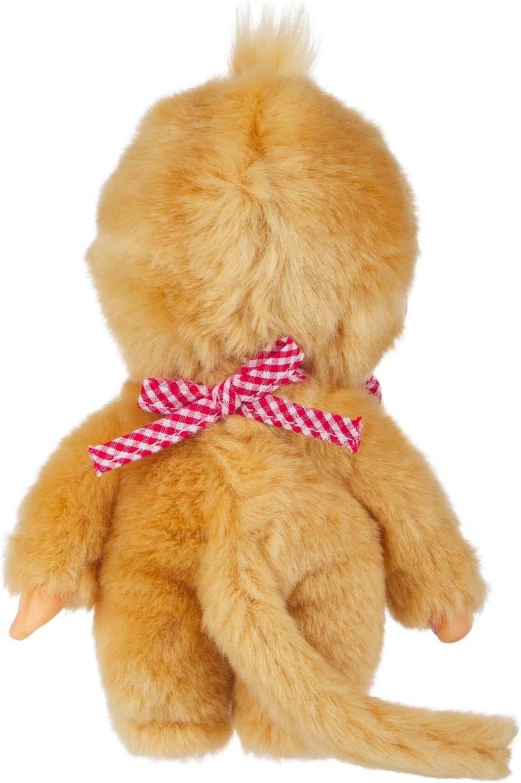 Monchhichi: Beige Girl Plush Toy - Red Bib Toys & Games Monchhichi