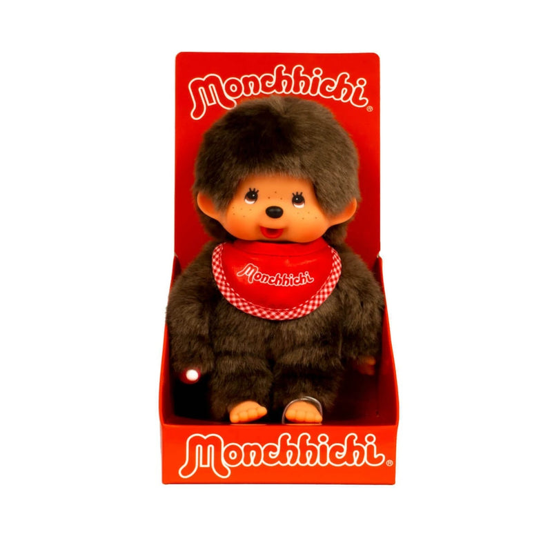 Monchhichi Classic Plush Toy - Boy Red Bib Toys & Games Monchhichi