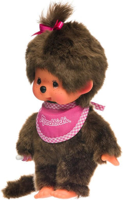 Monchhichi: Standard Girl Pink Bib 8" Plush - Authentic Japan Toys & Games Monchhichi