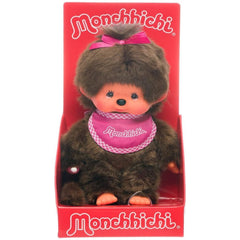 Monchhichi: Standard Girl Pink Bib 8" Plush - Authentic Japan Toys & Games Monchhichi