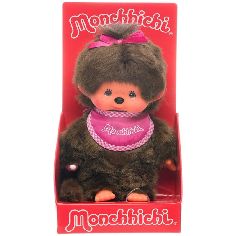 Monchhichi: Standard Girl Pink Bib 8" Plush - Authentic Japan Toys & Games Monchhichi