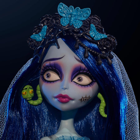 Monster High Skullector Doll: Corpse Bride Emily Collectible in Gothic Spiderweb Wedding Dress Toys & Games Mattel