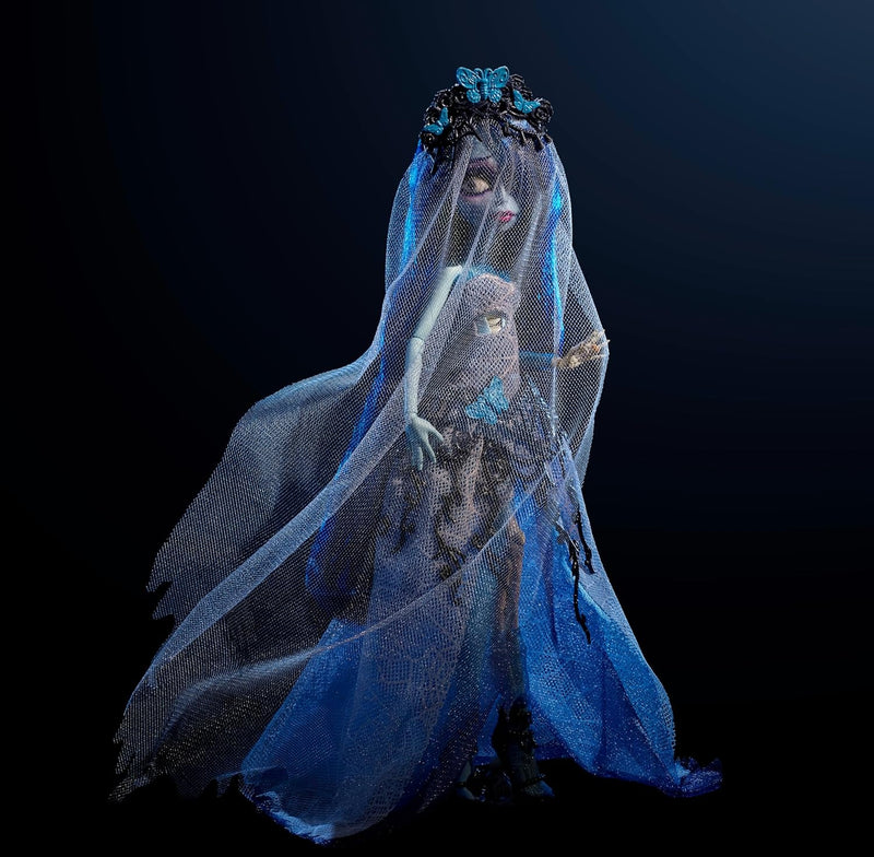Monster High Skullector Doll: Corpse Bride Emily Collectible in Gothic Spiderweb Wedding Dress Toys & Games Mattel
