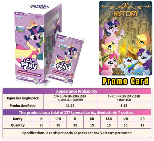 Kayou: My Little Pony - Friendship Eternal Fun Moment Edition Series 1 Collectible Card Booster Box - 12 Packs Trading Cards Kayou
