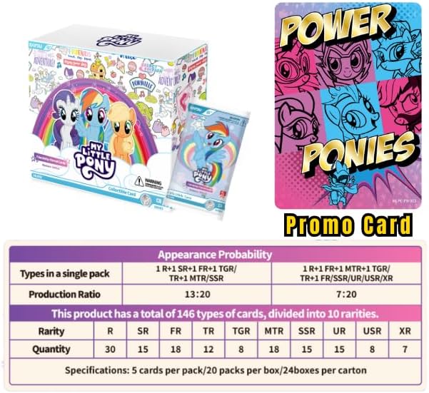 Kayou: My Little Pony - Friendship Eternal Rainbow Edition Series 1 Collectible Card Booster Box -20 Packs Trading Cards Kayou