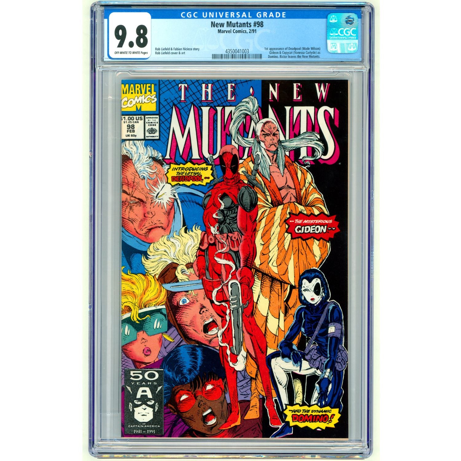 New Mutants: #98 [CGC 9.8 Rob Liefeld] 1991 Comics Marvel Comics