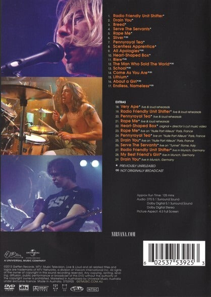 Nirvana: Live and Loud [DVD] DVD Movie Universal