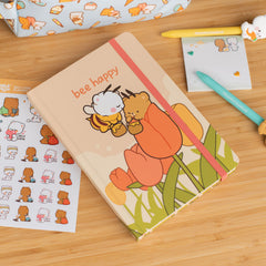 milkmochabear: Bee Happy Dot Grid Notebook Notebooks & Notepads Milkmochabear   