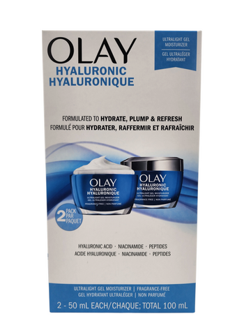 OLAY: Hyaluronic Ultralight Gel Moisturizer - 2 x 50ml [Beauty] Health Care Olay