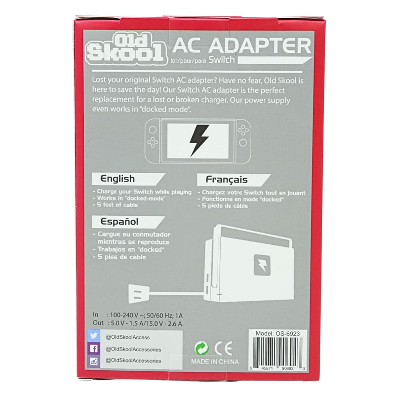 Old Skool: Nintendo Switch AC Adapter [Nintendo Switch Accessory] Nintendo Switch Accessory Old Skool