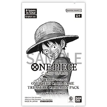 One Piece TCG: 3rd Anniversary! One Piece Card Game Treasure Campaign Pack - 3 Cards Card Game Bandai Namco