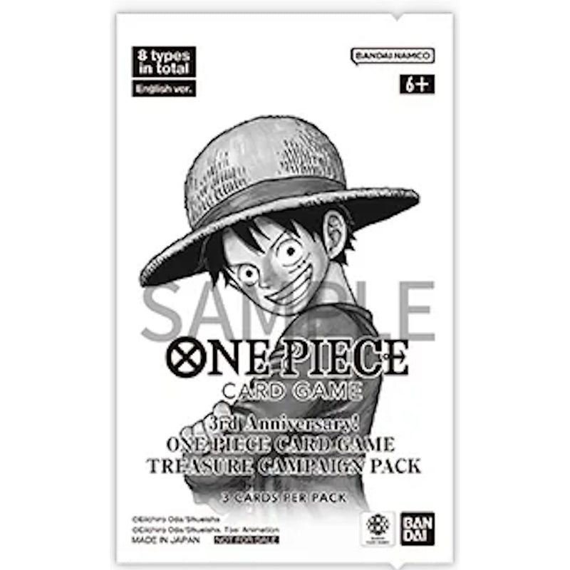 One Piece TCG: 3rd Anniversary! One Piece Card Game Treasure Campaign Pack - 3 Cards Card Game Bandai Namco