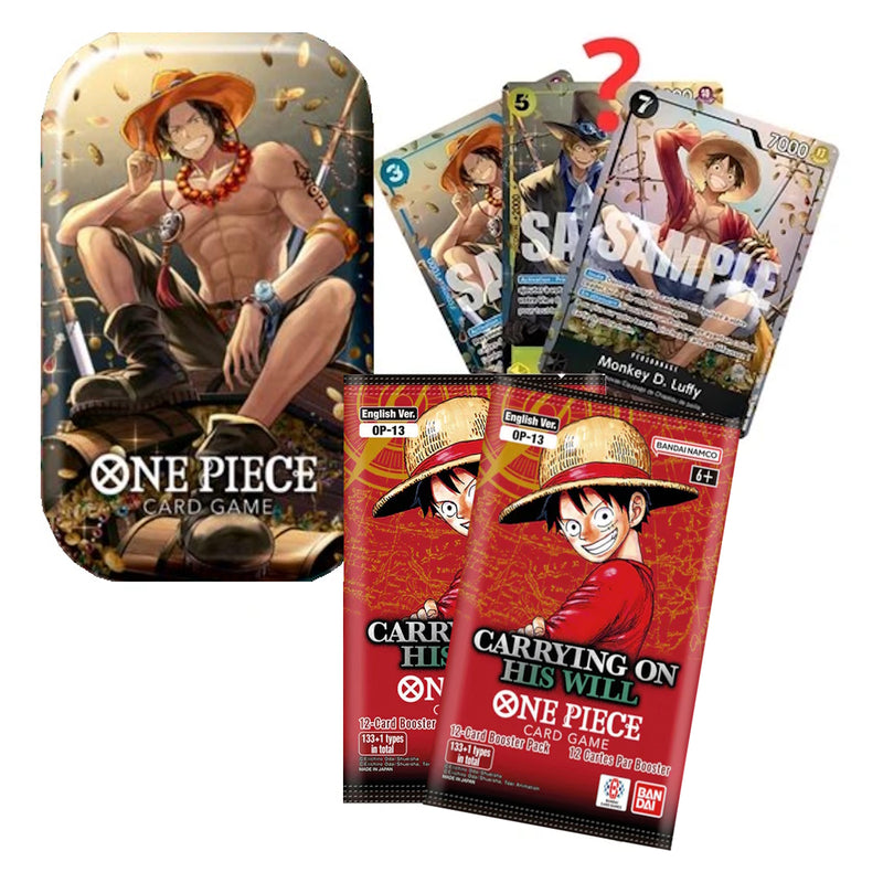 One Piece TCG: Tin Pack Set Vol 2 [TS-02] - Portgas D Ace - 2 Packs Trading Cards Bandai Namco