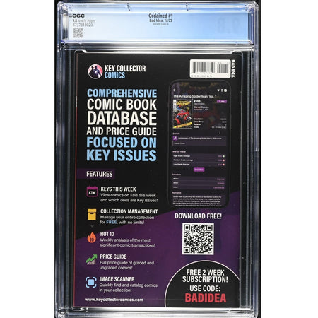 Ordained: #1 [Alex Maleev Metal CGC 9.8 CVR G - 1:150] 2025 Comics Bad Idea