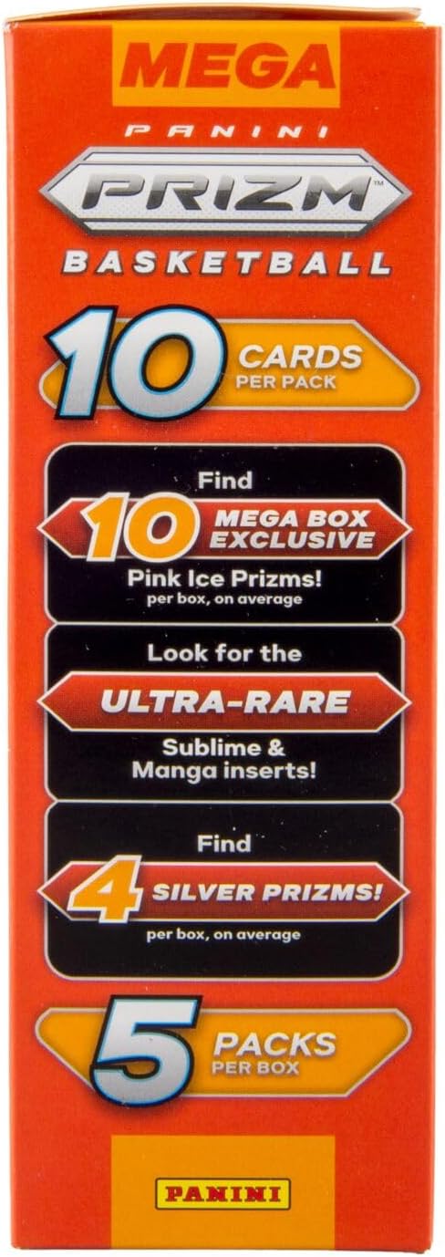 Panini 2024-25 NBA Prizm Basketball Trading Card Mega Box (5 packs) Sports Cards Panini
