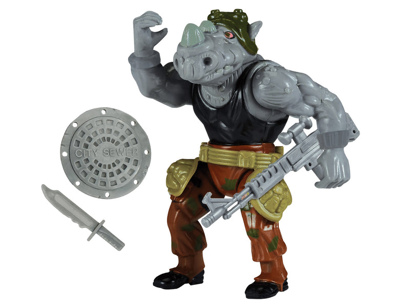 Teenage Mutant Ninja Turtles - Classic Retro Gun Rocksteady - 5" Figure Toys & Games Playmates