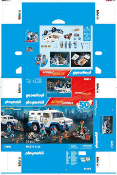 Playmobil Action Heroes: Armored Van with Fund Conveyors - 66 Piece Playset Toys & Games Playmobil