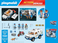 Playmobil Action Heroes: Armored Van with Fund Conveyors - 66 Piece Playset Toys & Games Playmobil
