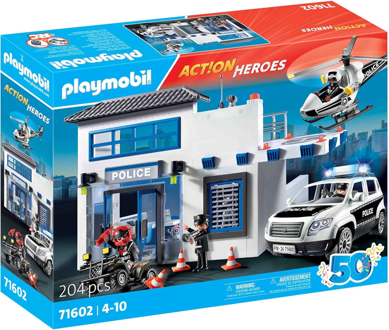 Playmobil Action Heroes Police Station with Vehicles - 204 Piece Playset [#71602, Ages 4-10] Toys & Games Playmobil