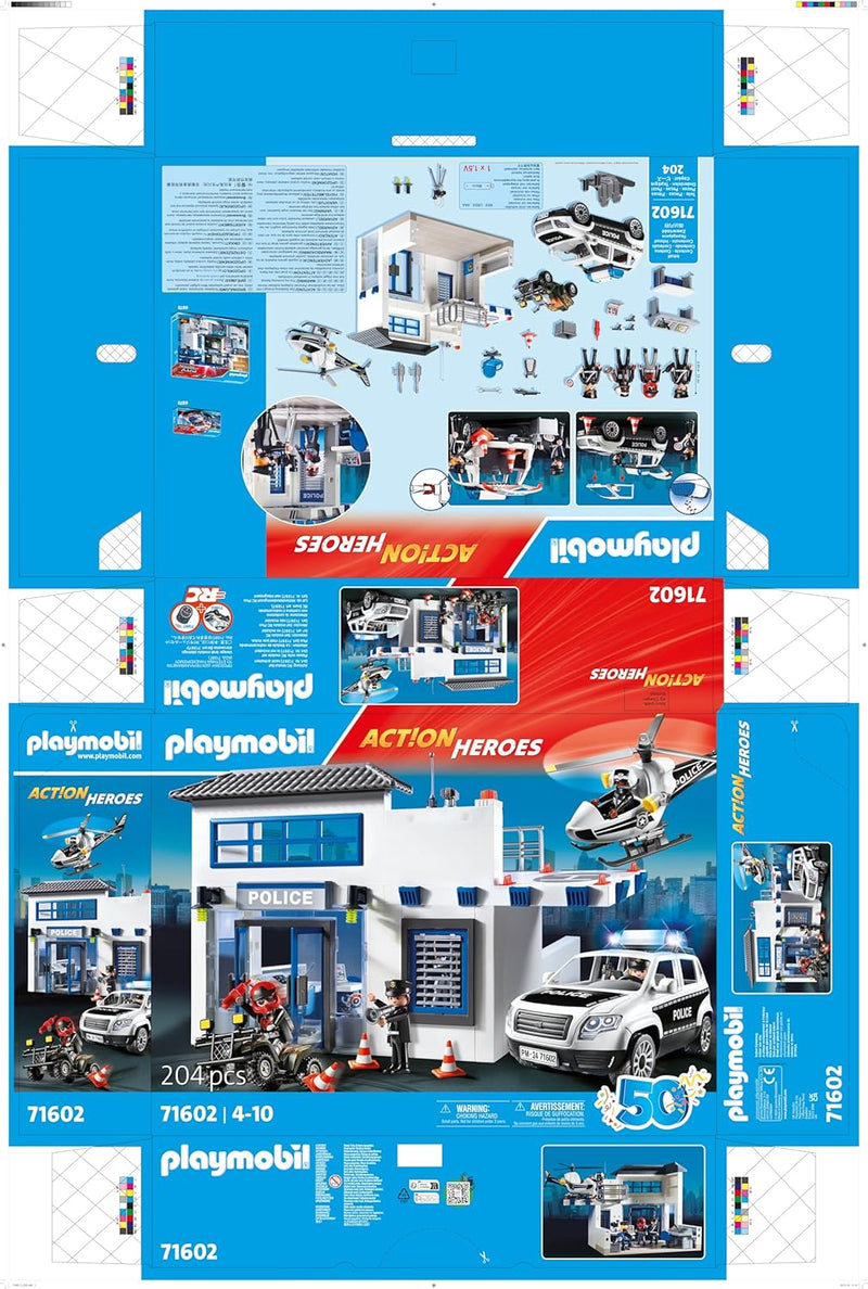 Playmobil Action Heroes Police Station with Vehicles - 204 Piece Playset [#71602, Ages 4-10] Toys & Games Playmobil