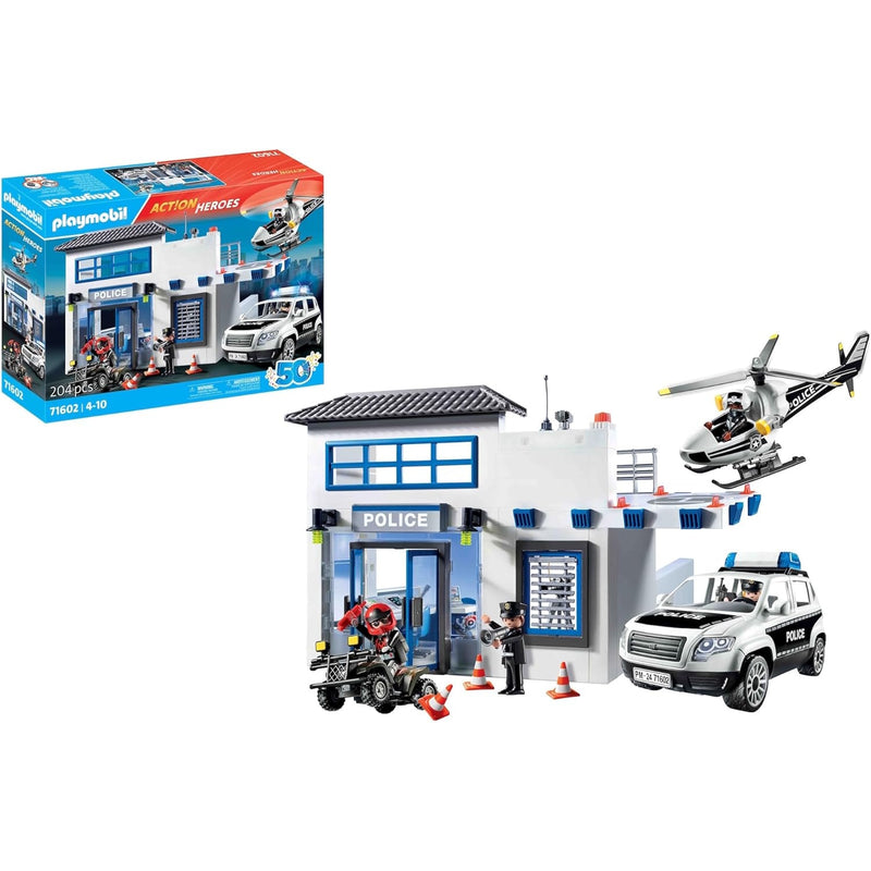Playmobil Action Heroes Police Station with Vehicles - 204 Piece Playset [#71602, Ages 4-10] Toys & Games Playmobil