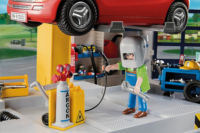 Playmobil Car Repair Garage - 153 Piece Playset [#70202, Ages 4+] Toys & Games Playmobil