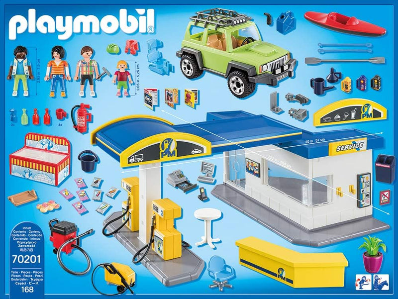 Playmobil Gas Station - 169 Piece Playset [#70201, Ages 4-10] Toys & Games Playmobil