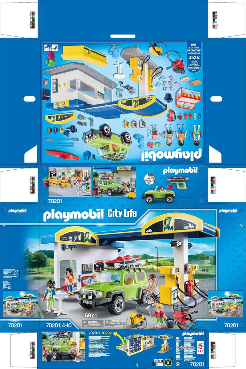 Playmobil Gas Station - 169 Piece Playset [#70201, Ages 4-10] Toys & Games Playmobil