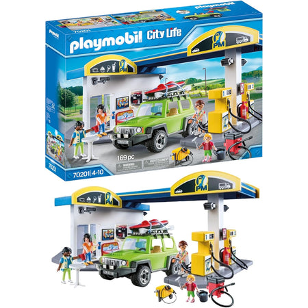 Playmobil Gas Station - 169 Piece Playset [#70201, Ages 4-10] Toys & Games Playmobil