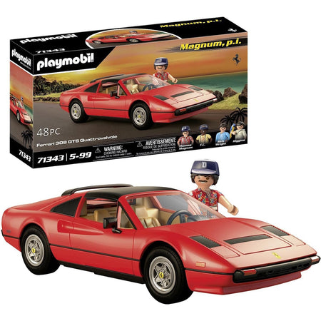 Playmobil Magnum P.I. Ferrari 308GT - 48 Piece Playset [#71343, Ages 5+] Toys & Games Playmobil