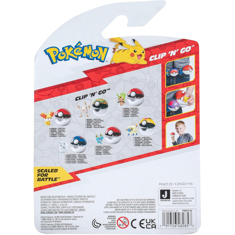 Pokemon: Clip 'N' Go - Fennekin and Poke Ball Toys & Games Jazwares   