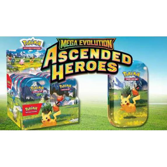 Pokemon TCG: Mega Evolution - Ascended Heroes Mini Tin Display - 10 Tins Card Game Pokemon