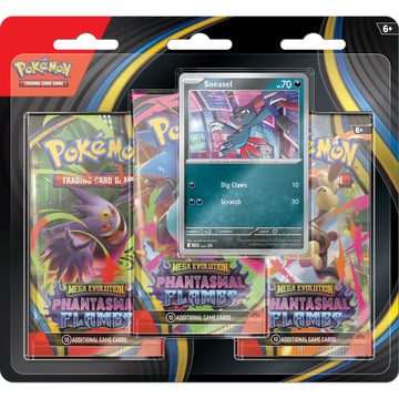Pokemon TCG: Mega Evolution - Phantasmal Flames 3 Booster Blister - Sneasel Card Game Pokemon