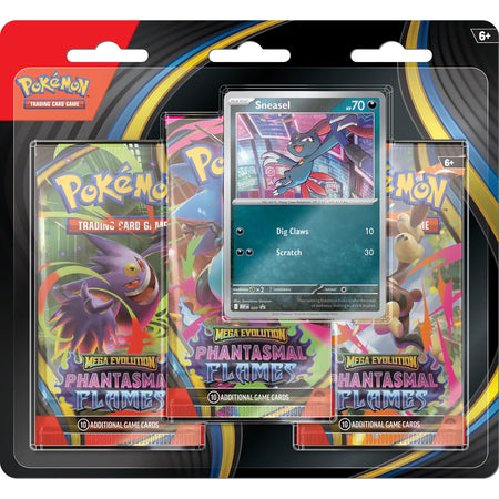 Pokemon TCG: Mega Evolution - Phantasmal Flames 3 Booster Blister - Sneasel Card Game Pokemon