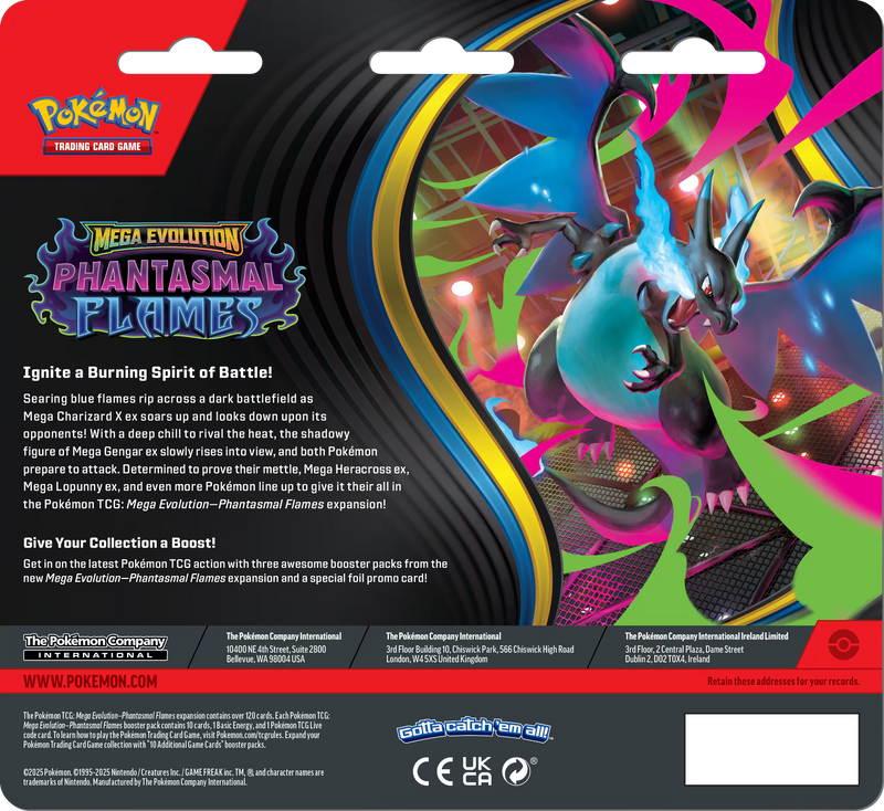 Pokemon TCG: Mega Evolution - Phantasmal Flames 3 Booster Blister - Sneasel Card Game Pokemon