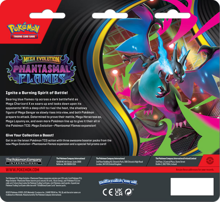 Pokemon TCG: Mega Evolution - Phantasmal Flames 3 Booster Blister - Weavile Card Game Pokemon