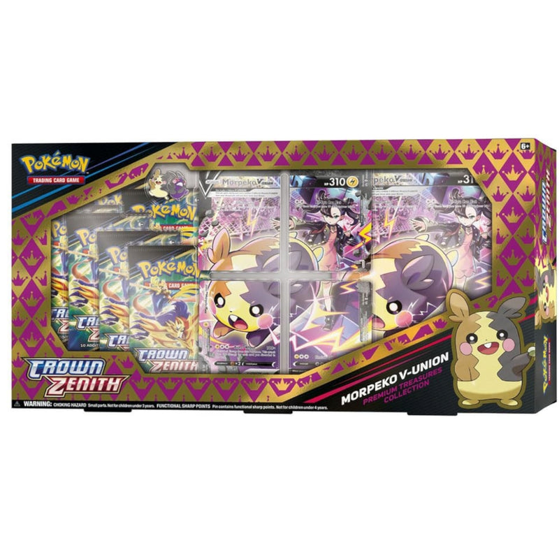 Pokemon TCG: Morpeko V-Union Premium TREASURES Collection - 7 Boosters & 1 Pin Card Game Pokemon   